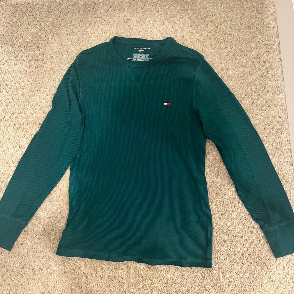 Tommy Hilfiger Teal Long Sleeve Top